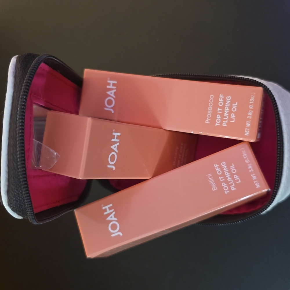 💚 3 Joah plumping lip oils + 1 case w/mirror